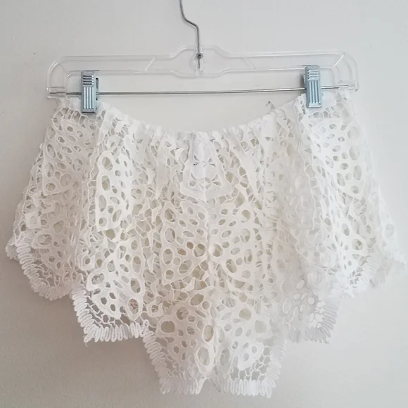 Eberjey Spearhead Sam Shorts Cover-up Crochet White S/M - Picture 5 of 13